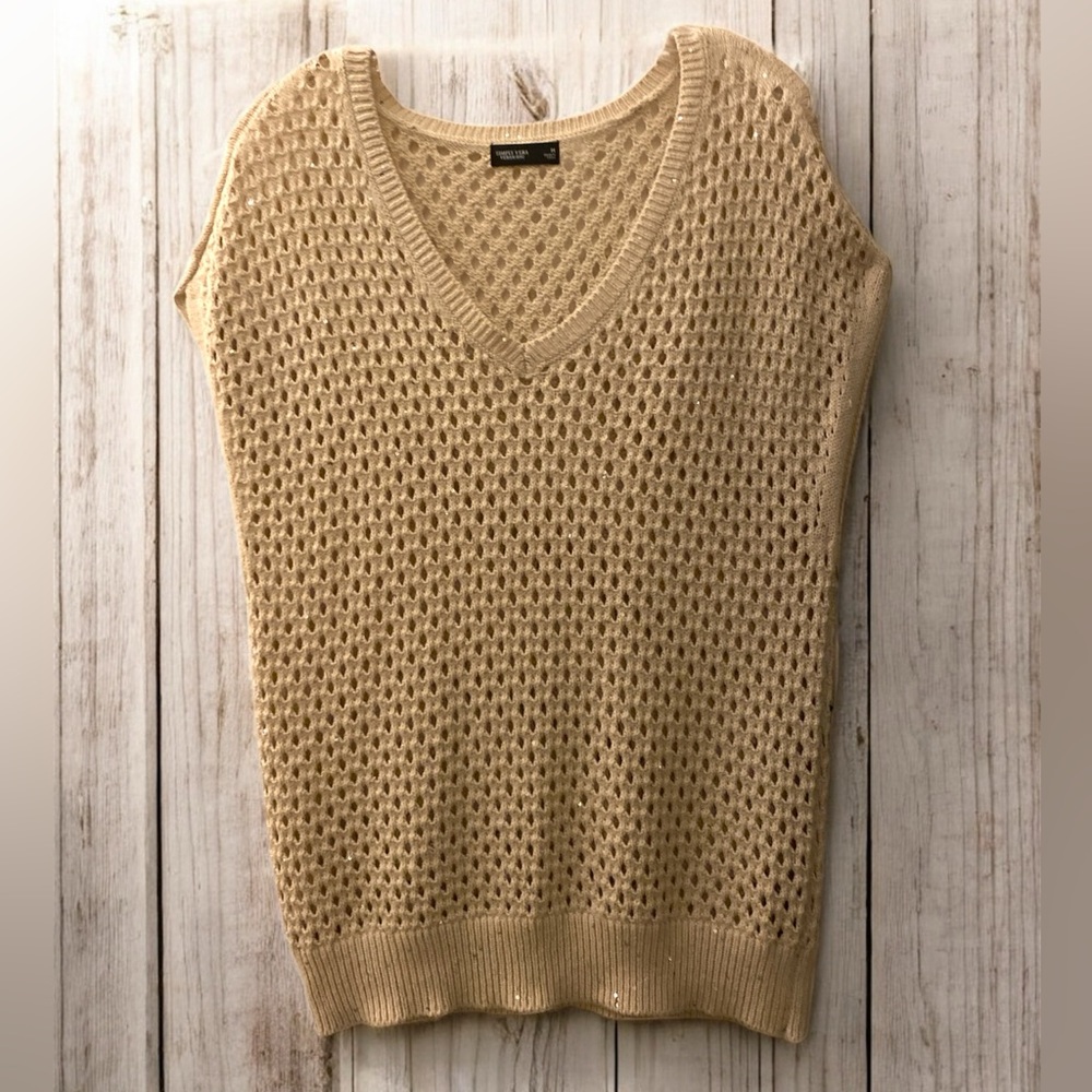 Simply Vera Wang Tan V-Neck Sweater Vest